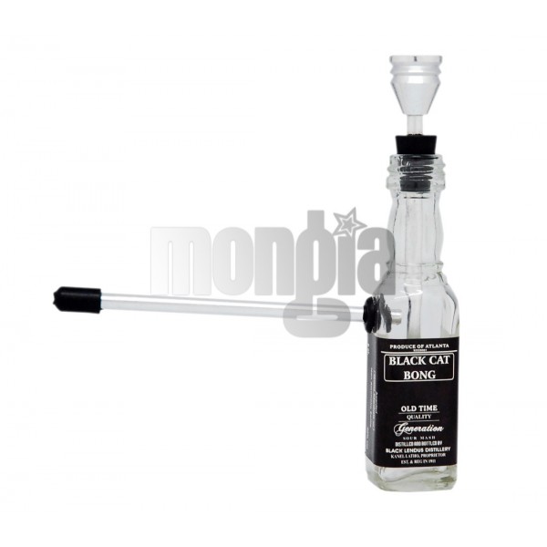 Black Cat Mini Bar Glass Bottle Pipe