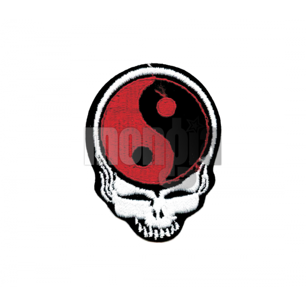 Black & Red Yin Yang Skull Patch