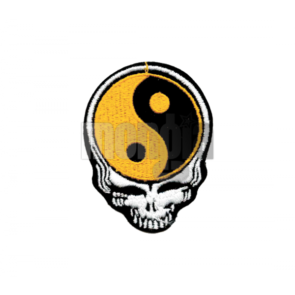 Black & Yellow Yin Yang Skull Patch