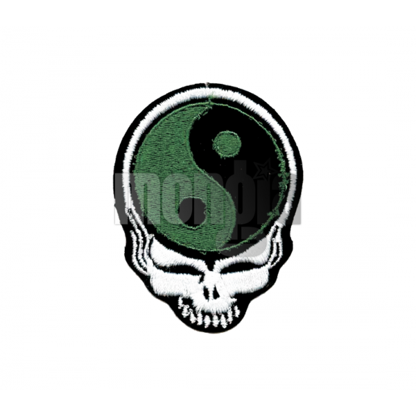 Black & Green Yin Yang Skull Patch
