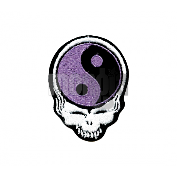 Black & Violet Yin Yang Skull Patch